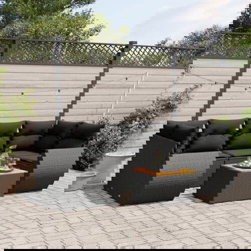 VidaXL 7-dijelni set vrtnih sofa od poliratana s jastucima crni Slike