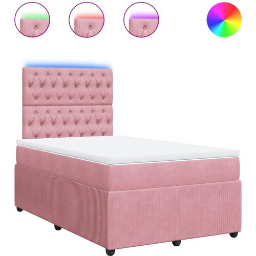 vidaXL Box spring krevet s madracem ružičasti 120 x 200 cm baršunasti Cijene