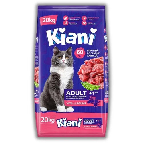Kiani Suva hrana za mačke, Adult, Govedina i povrće, 20 kg Cene