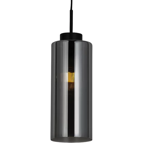 QAZQA Art Deco viseča svetilka črna z dimljenim steklom - Laura