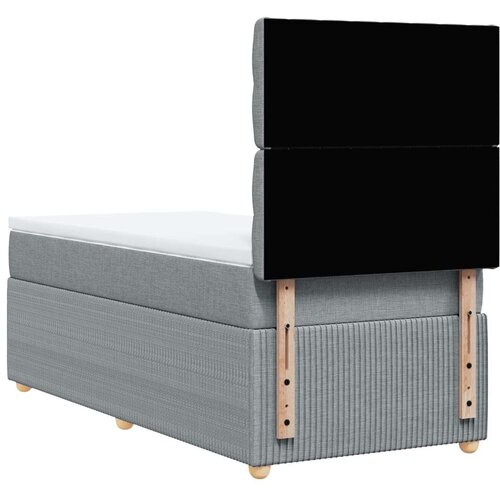 VidaXL Krevet s oprugama i madracem svjetlosivi 100x200 cm od tkanine Slike