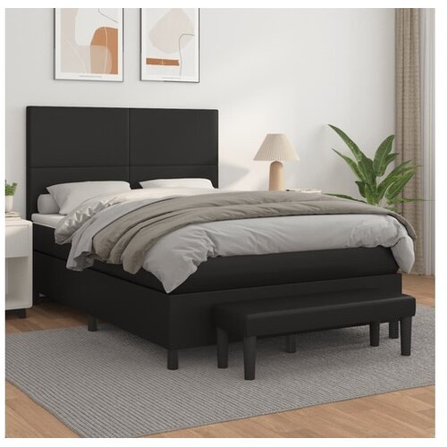 vidaXL Krevet s oprugama i madracem crni 140 x 190 cm od umjetne kože Cijene