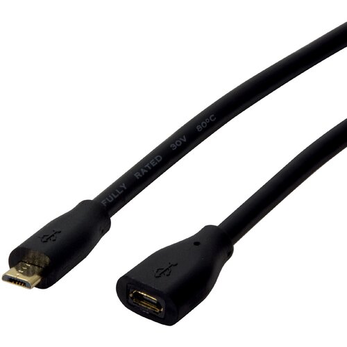 Logilink USB kabel USB 2.0 USB-mikro-B vtič\, USB-mikro-B vtičnica 1.00 m črna CU0121, (20417162) Cene