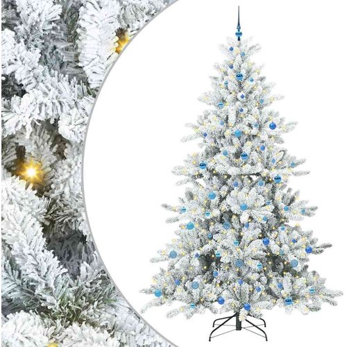 VidaXL Umjetno božićno drvce s nogom with LEDs s stalakom 240cm PVC Slike