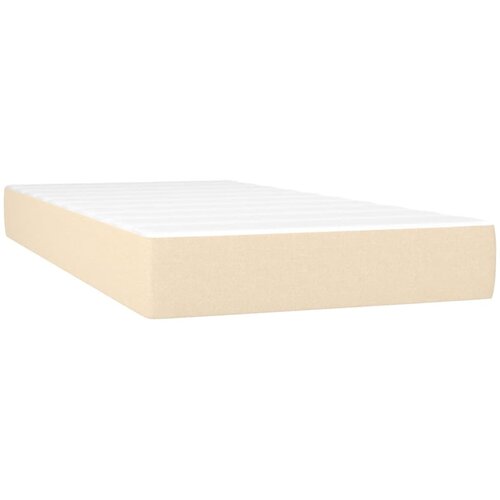  Krevet s oprugama i madracem krem 90 x 190 cm od tkanine Slike