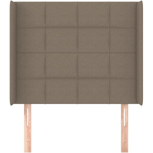  Uzglavlje s u&amp;scaron;ima smeđesivo 103x16x118/128 cm od tkanine Slike