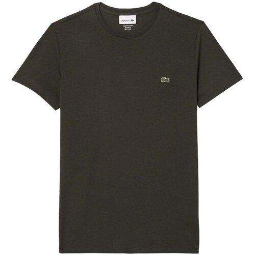Lacoste Cotton Pima Crew Neck T-Shirt Dark Brown Smeđa Slike