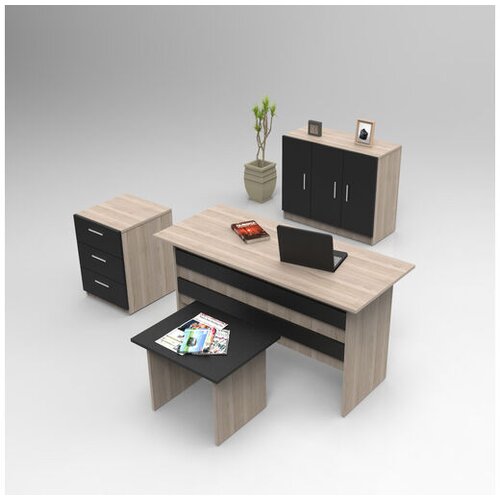 Hanah home Hanah Kućni kancelarijski set Hrast-Crna Cene
