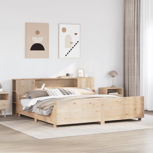 vidaXL Posteljni okvir brez vzmetnice 180x200 cm trdna borovina Cene