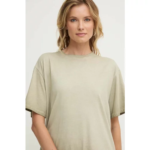Answear Lab Bombažna kratka majica ženski, zelena barva