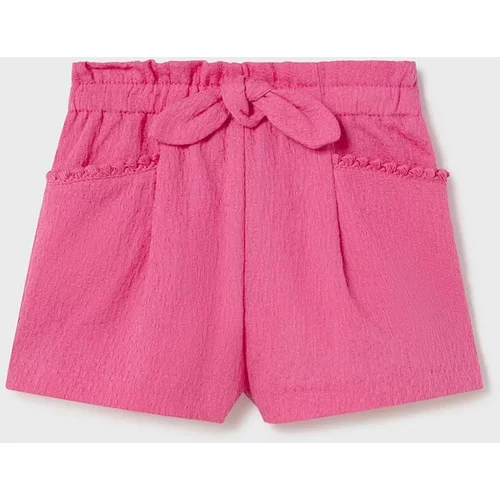 Mayoral Bombažne kratke hlače za dojenčke roza barva