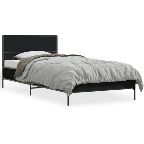 vidaXL Okvir za krevet crni 75 x 190 cm od konstruirano drvo i metal Cene