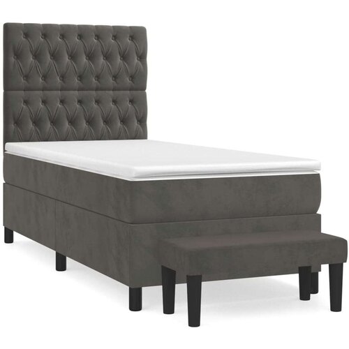 Box spring krevet s madracem tamnosivi 90x190 cm bar&amp;scaron;unasti Slike