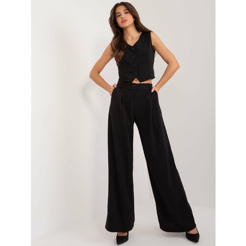 Fashion Hunters Black elegant set with wide trousers RUE PARIS Slike