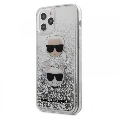 Karl Lagerfeld Originalen ovitek KLHCI8KCGLSL za iPhone 12 ali 12 Pro prozorna trda za&amp;scaron;čita z ble&amp;scaron;čicami - Karl in Choupette Slike