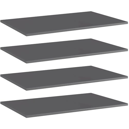 Police za knjige 4 kom visoki sjaj sive 80x50x1 5 cm od iverice - Visoko sjajno siva 80 x 50 x 1.5 cm 4 Cijene