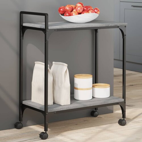 VidaXL Kuhinjska kolica boja hrasta 60 5x31x72 5 cm konstruirano drvo Slike