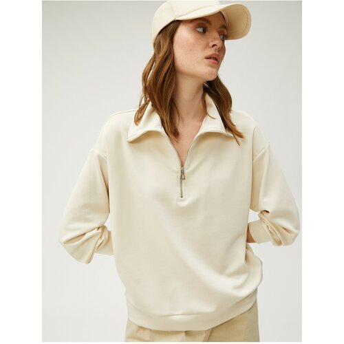 Koton Modal Sweatshirt Half Zipper Stand Up Collar Slike