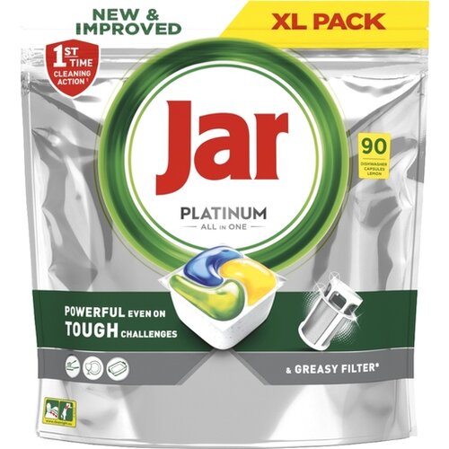 Jar kapsule za strojno pomivanje posode Platinum All in One, Lemon, 90 kos Slike
