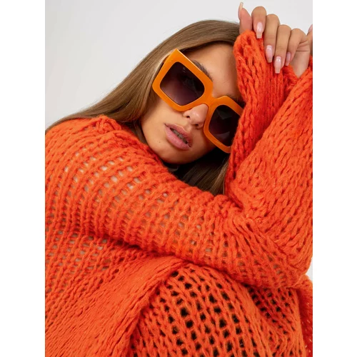 Fashion Hunters Orange oversize sweater with wide sleeves OCH BELLA