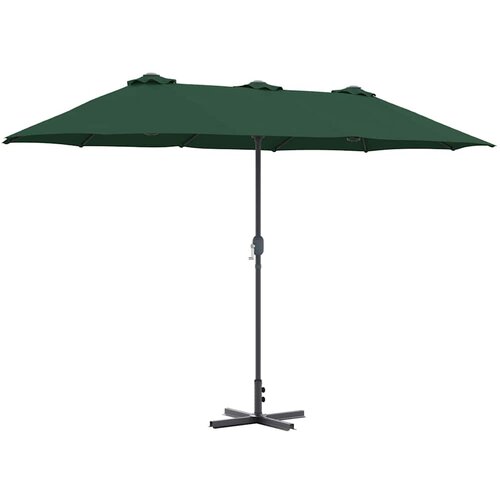  Vrtni suncobran Zelena 370 x 197 x 239 cm Poliester i aluminij Slike
