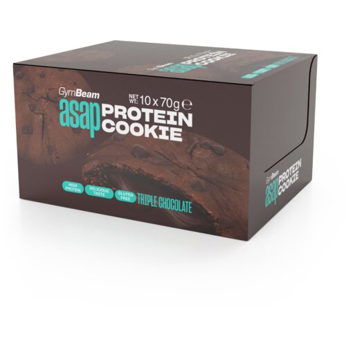 GymBeam ASAP Protein Cookie 10 x 70 g trostruka čokolada Slike