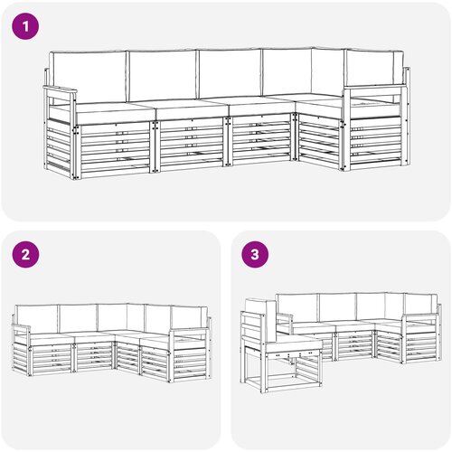  Set vanjskih sofa 5 pcs Bijela i antracit 247 x 128,5 x 73 cm Slike