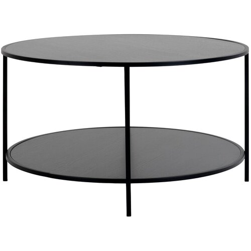 House Nordic Crni okrugao stolić za kavu s crnom pločom stola ø 80 cm Vita – Cijene