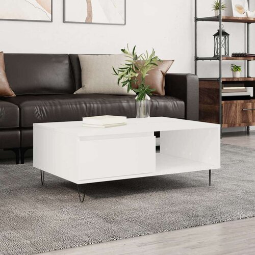 vidaXL Klubska mizica bela 90x60x35 cm inženirski les Cene