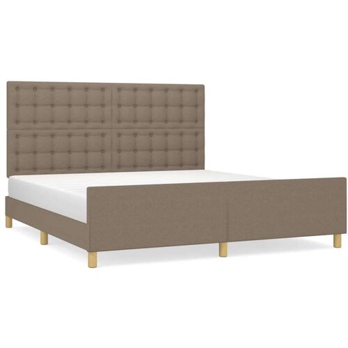  Okvir za krevet s uzglavljem smeđesivi 180 x 200 cm od tkanine Slike