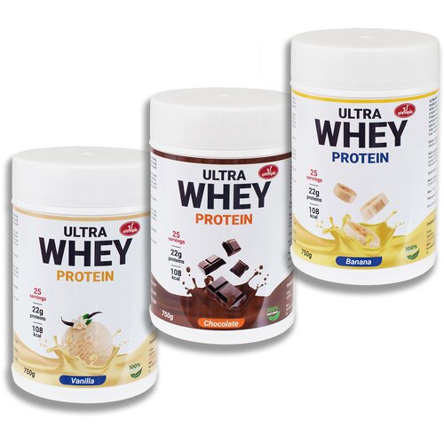 Olympic Ultra Whey protein 750g Vanila, Čokolada, Banana, 3 komada Cene