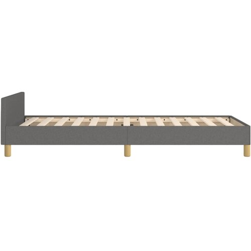  Okvir za krevet s uzglavljem tamnosivi 90x190 cm od tkanine Slike