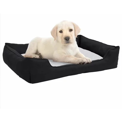  krevet za pse crno-bijeli 85 5x70x23 cm flis s izgledom platna