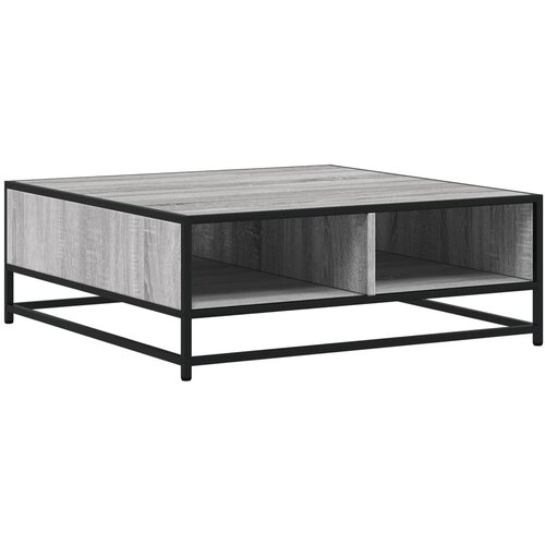 Maison Chic Klubska mizica - kavna mizica - Nizka mizica siva sonoma 80x80x30 cm inženirski les in kovina, (21752747) Slike