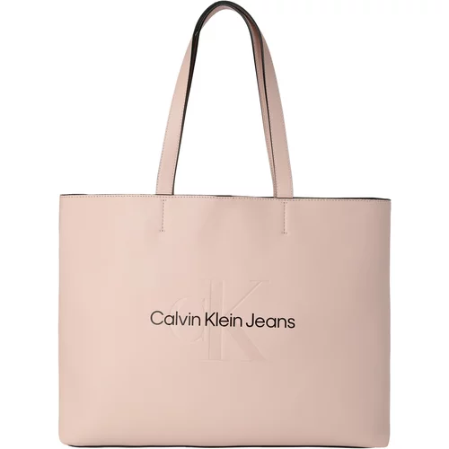 Calvin Klein Jeans Nakupovalna torba puder / črna