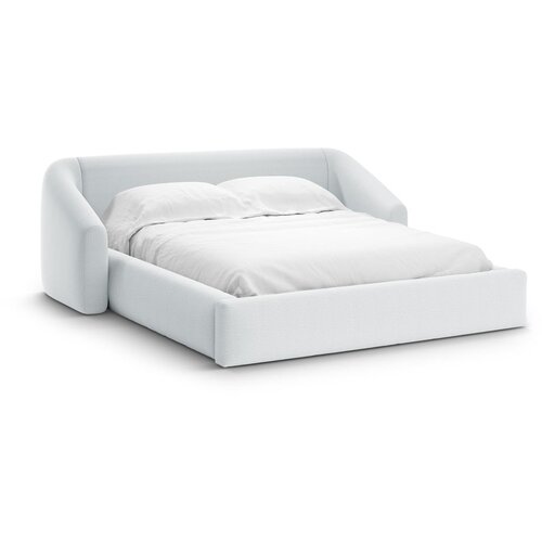 Cosmopolitan Design Svijetlo sivi tapecirani bračni krevet s prostorom za odlaganje s podnicom 140x200 cm Campi – Cene