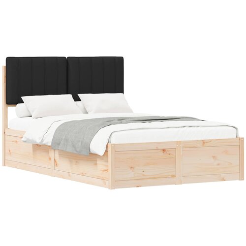 vidaXL Posteljni okvir z oblazinjenim vzglavjem Črna 120 x 200 cm, (5000100550) Cene