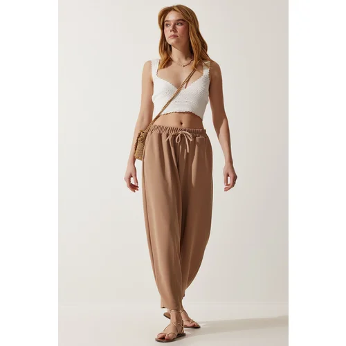  Women's Cream Seasonal Casual Baggy Trousers