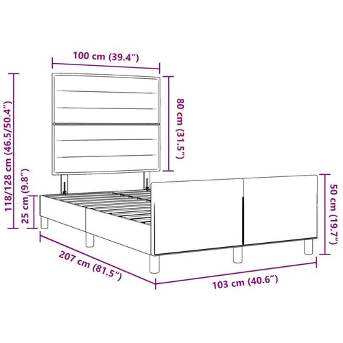  Krevetna konstrukcija Tamnosmeđa 100x200 cm Tkanina Slike