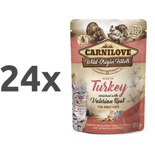 Carnilove cat wmm adult - puran &amp;amp; baldrijan, 85 g 24 x 85 g Slike