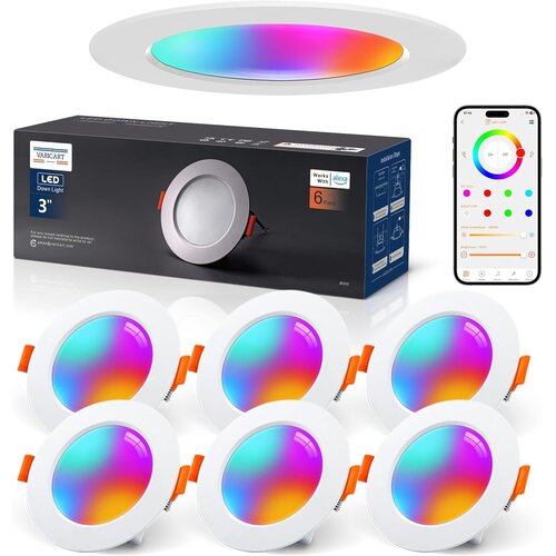 VARICART 6x Pametna LED vgradna svetilka RGB 7W Slike