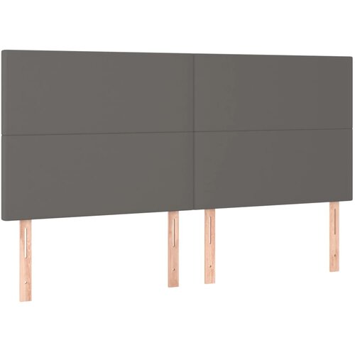 Maison Chic Posteljno vzglavje - Vzglavna omarica 4 kosa siv 90x5x78/88 cm umetno usnje, (22077553) Cene