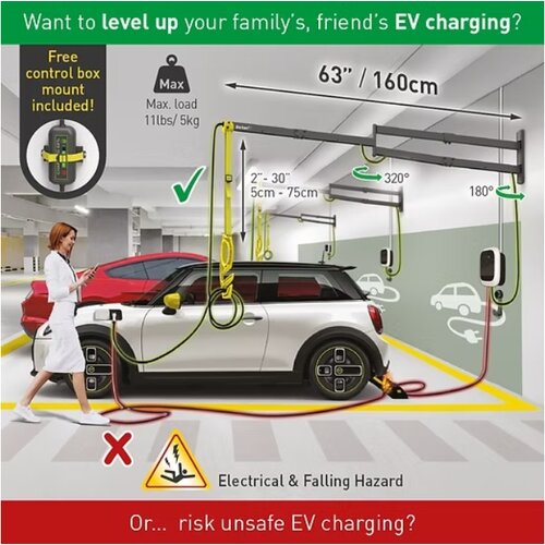 Barkan EV160WM zidni zglobni nosač kabla za punjenje električnih vozila 160cm Cene