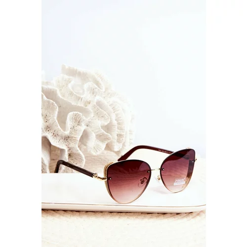 Kesi Women's UV400 sunglasses with glitter inserts - brown-gold