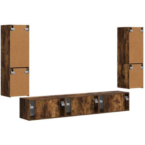  Komplet TV omaric 4 pcs Dimljeni oreh Konstruiran les - - Rjava - 61.16 - 30 x 31 x 60 cm - 2025-vidaXL-Uvoz_2 Slike