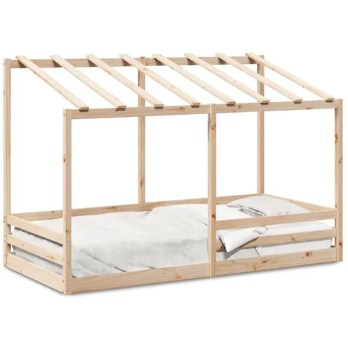vidaXL Otroška postelja s streho 80x200 cm trdna borovina