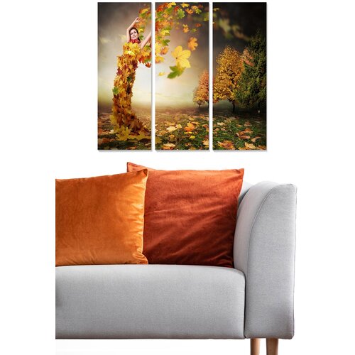 Wallity MDF145524844 multicolor decorative mdf painting (3 pieces) Cene
