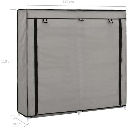 VidaXL 282434 shoe cabinet with cover grey 115x28x110 cm fabric Slike