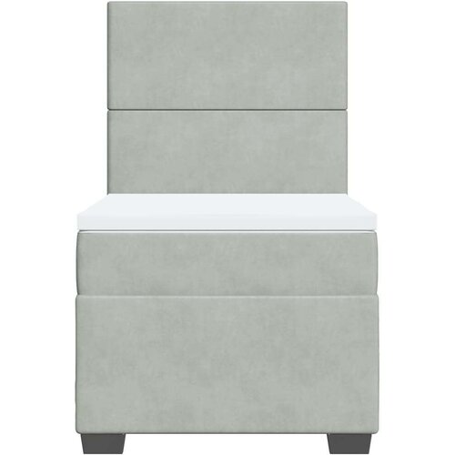 VidaXL Box spring krevet s madracem svjetlosivi 90x190 cm bar&amp;scaron;unasti Slike