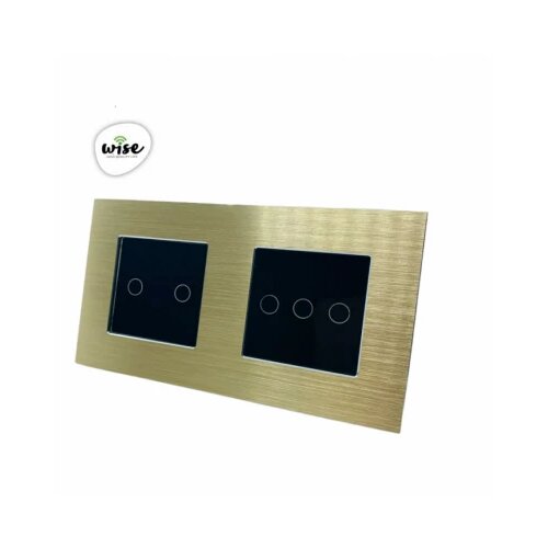 Wise modularni prekidači – 5 tastera – aluminijumski panel krem - crni Cene